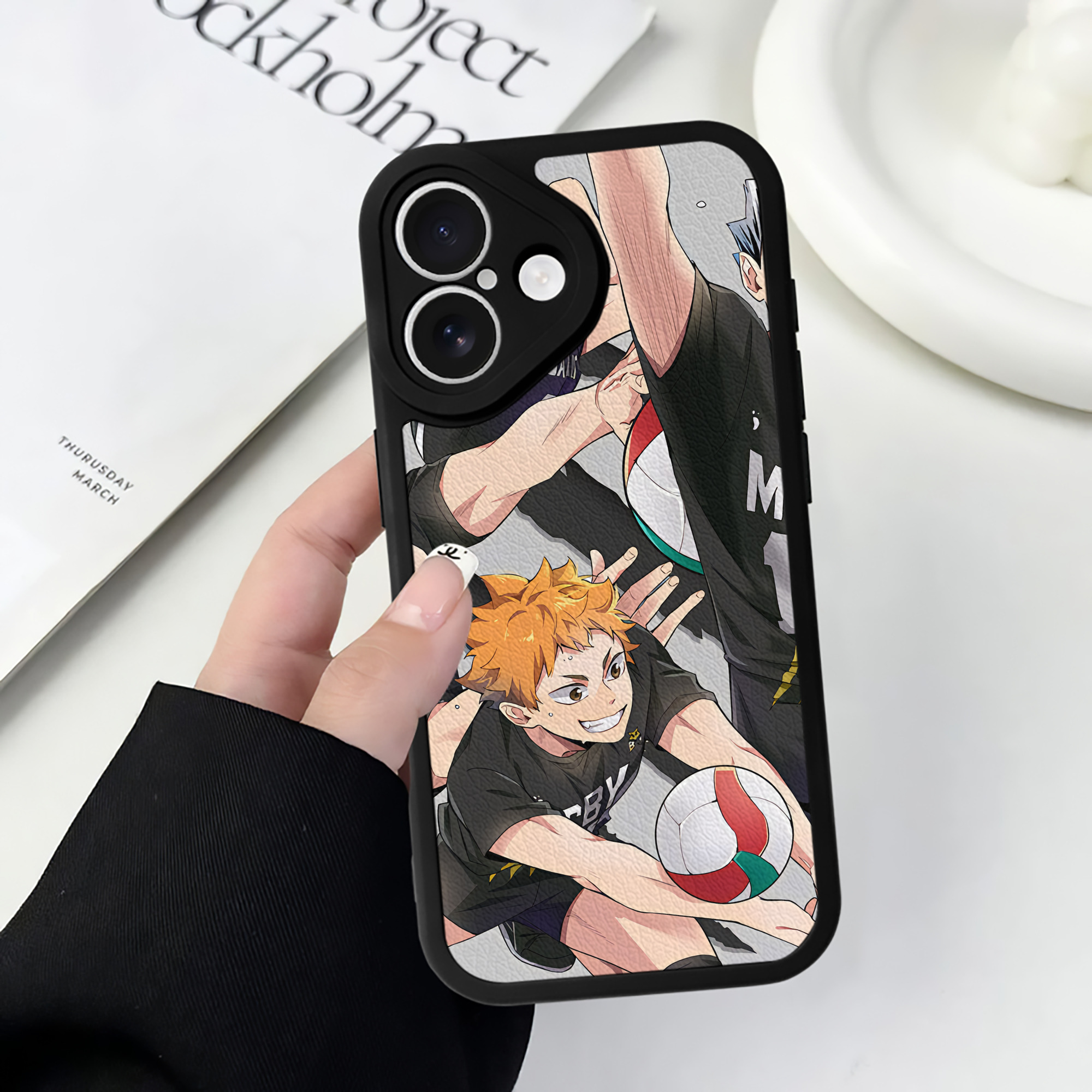 （画像用） ハイキュー!! Haikyu!! 【iPhone 16シリーズ対応】シリコンスマホケース（レザー調） 材質：シリコン